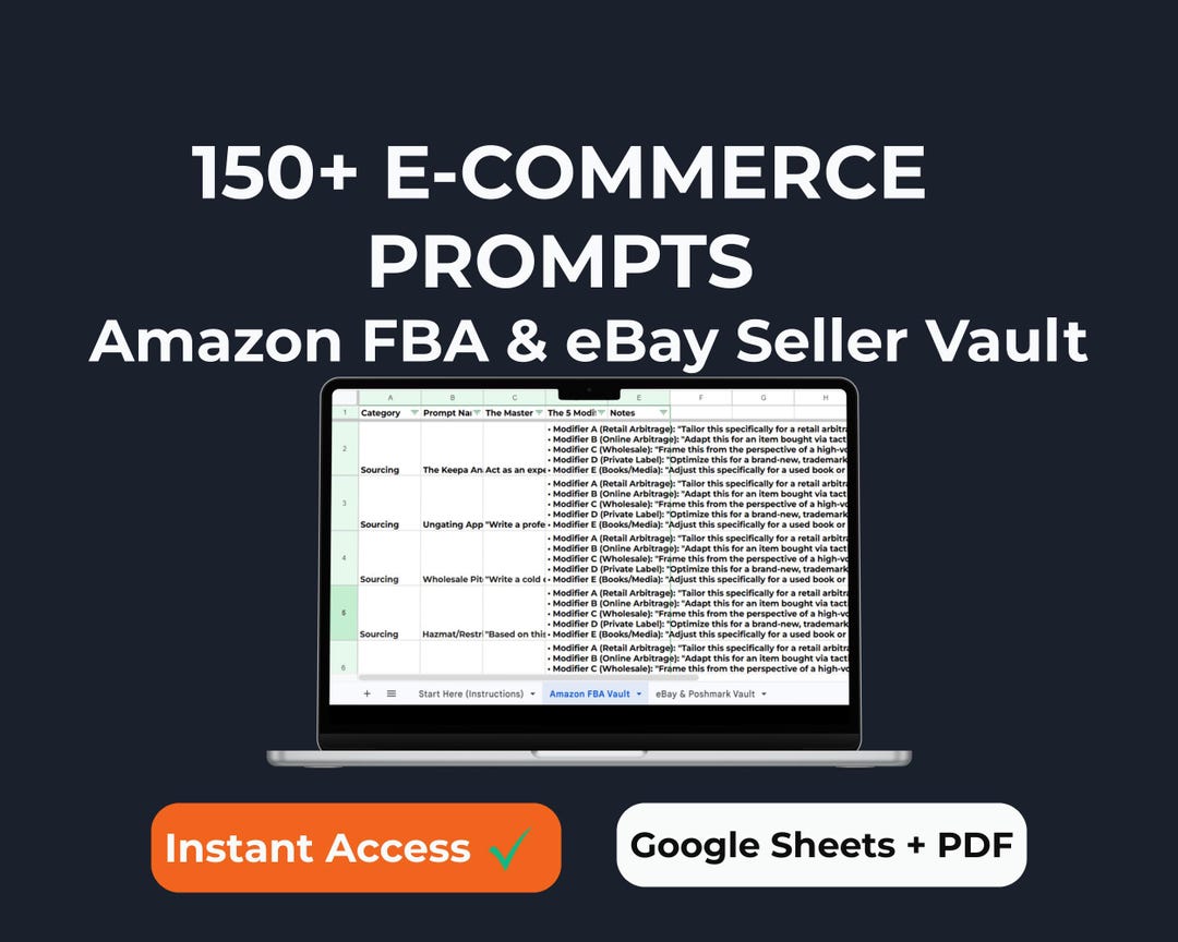 150 Chatgpt Prompts for Resellers, Amazon FBA and Ebay Seller AI Guide, Listing Generator, SEO ...