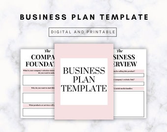 Small Business Plan Template Bundle, Canva Business Plan, Business Startup Workbook, Easy Business Plan for Beginners, Business Planning