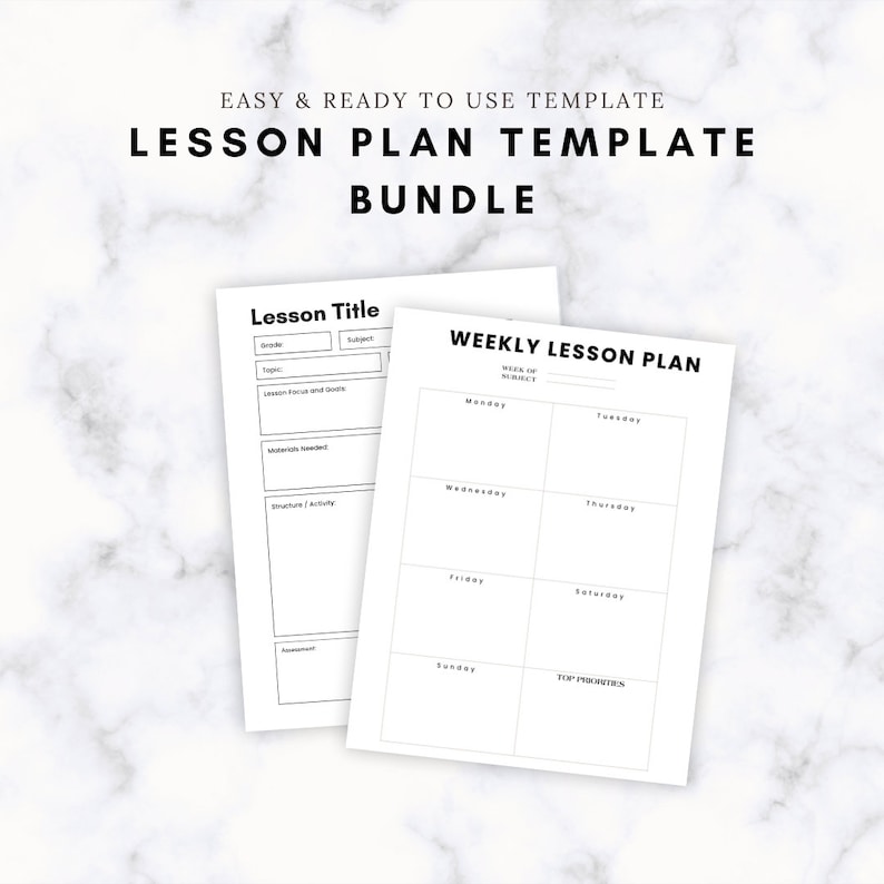 EDITABLE Lesson Plan Template Template, Digital Lesson Planner, Weekly