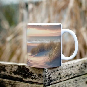 Sunrise With Sand Dunes Coffee Mug Sunrise Mug Sunset Beach Mug Beach Sunrise Tea Cup Coastal Coffee Mug Ocean Wave Mug Sunset Landscape Mug