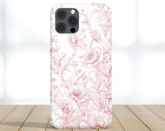 Capa MagSafe para iPhone com flores rosas botânicas vintage