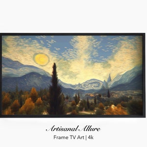 Samsung Frame TV Art, Art For Frame Tv, Digital TV Frame Art | Digital Download | Frame TV | Van Gogh Style | Starry Night Inspired