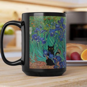 Gustav Klimt Schwarze Katze Tasse, Katzenmama Tasse, Katzenpapa Tasse, Schwarze Katze Tasse, Geschenk für Katzenbesitzer, Katzenbecher Geschenkidee, Geschenk für Katzenbesitzer, Schwarze Katze Geschenk, Katzenbesitzerbecher