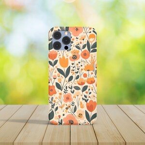 Oranje bloemenontwerp iPhone Case iPhone 15 14 13 iPhone 15 14 13 Pro Plus Pro Max iPhone 13 Mini Patroon Bloemen Ontwerper Trendy Mode