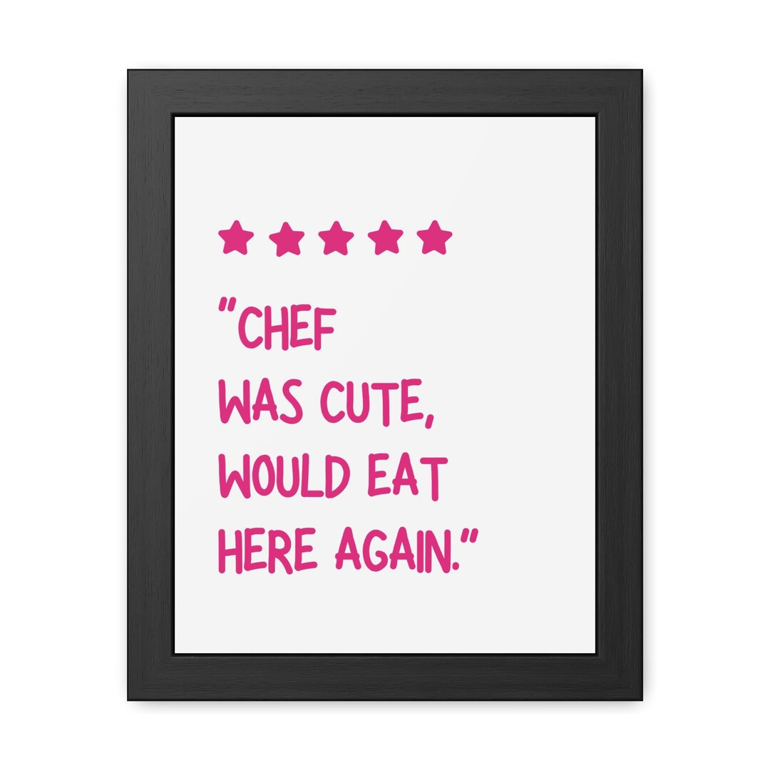 Food Review Kitchen Art Framed Poster, Restaurant Art Wall Decor ...