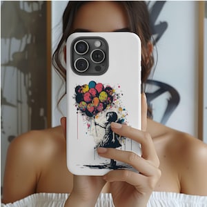 Oeuvre d'art fille ballon Banksy coque pour iPhone 16 15 14 13 12 11 pro max coque pour iPhone 14 13 12 11 Pro coque iPhone XR XS cadeau