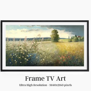 Samsung Frame TV Art Spring | Wildflower Field | Flower Meadow | Vintage Painting | Digital Download
