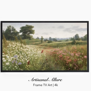 Samsung Frame TV Art Spring | Wildflower Field | Flower Meadow | Vintage Painting | Digital Download | Instant Download