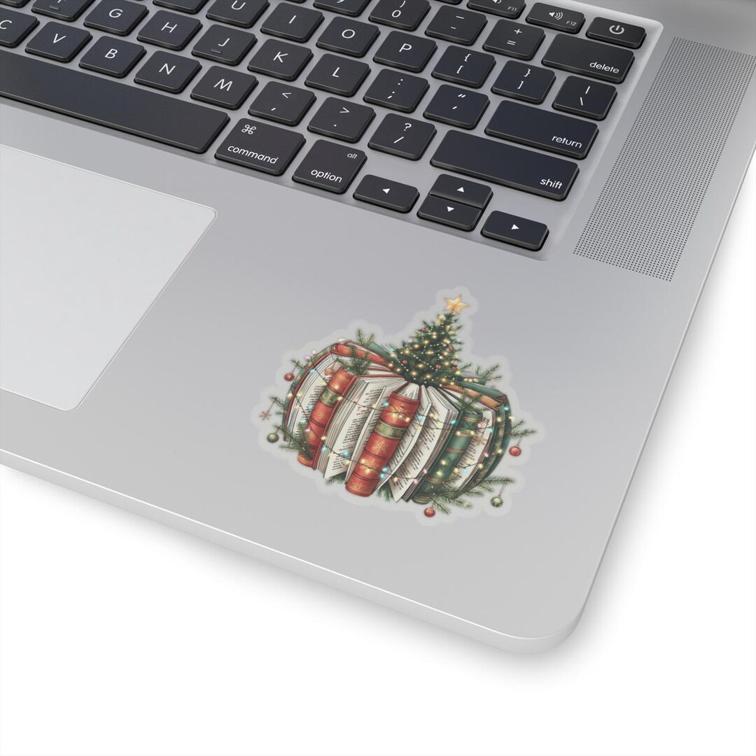 Vintage Holiday Book Stack Sticker | Kiss-cut Sticker - Etsy
