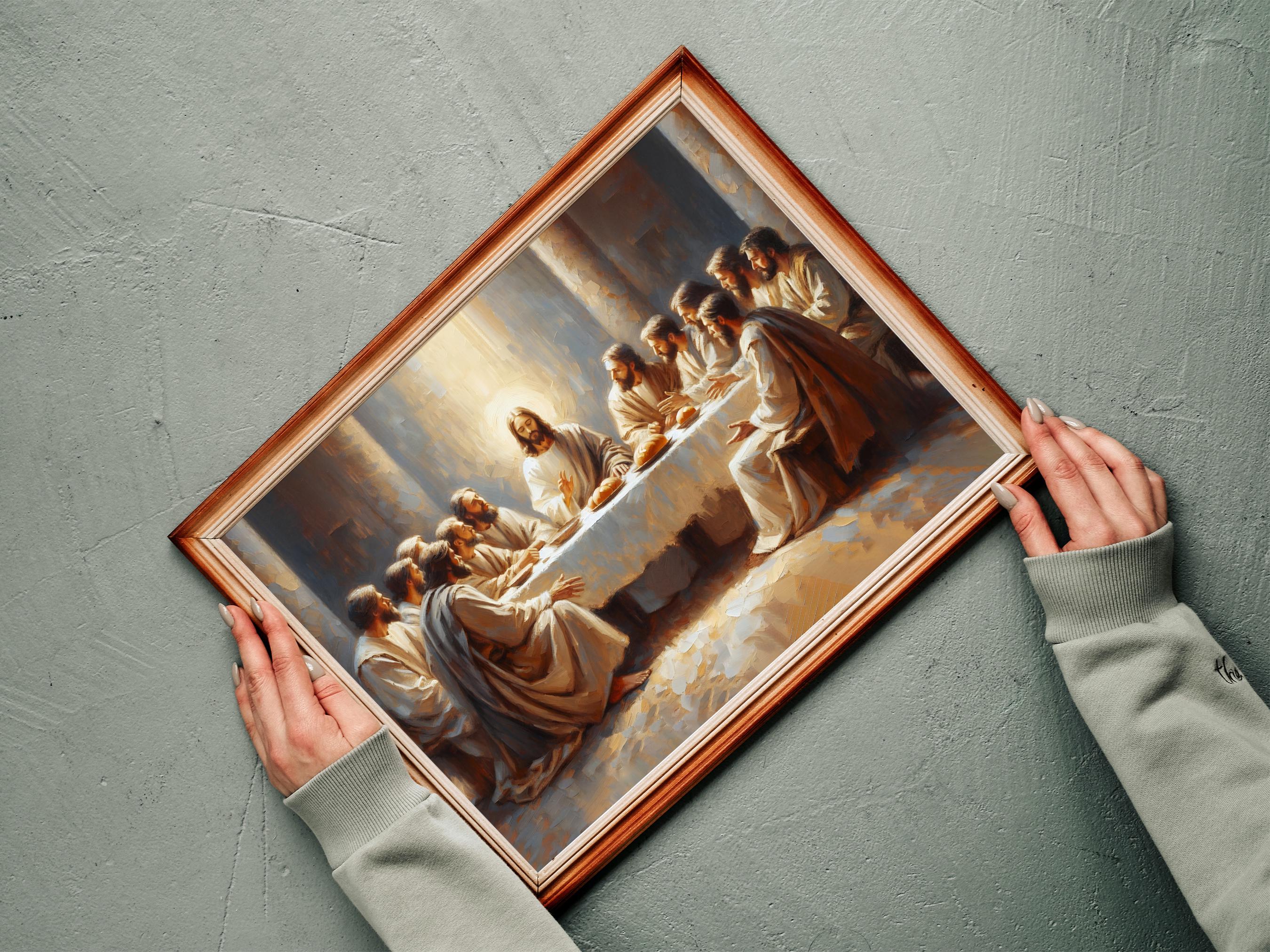 The Last Supper Printable Wall Art, Modern Christian Art, Jesus and ...