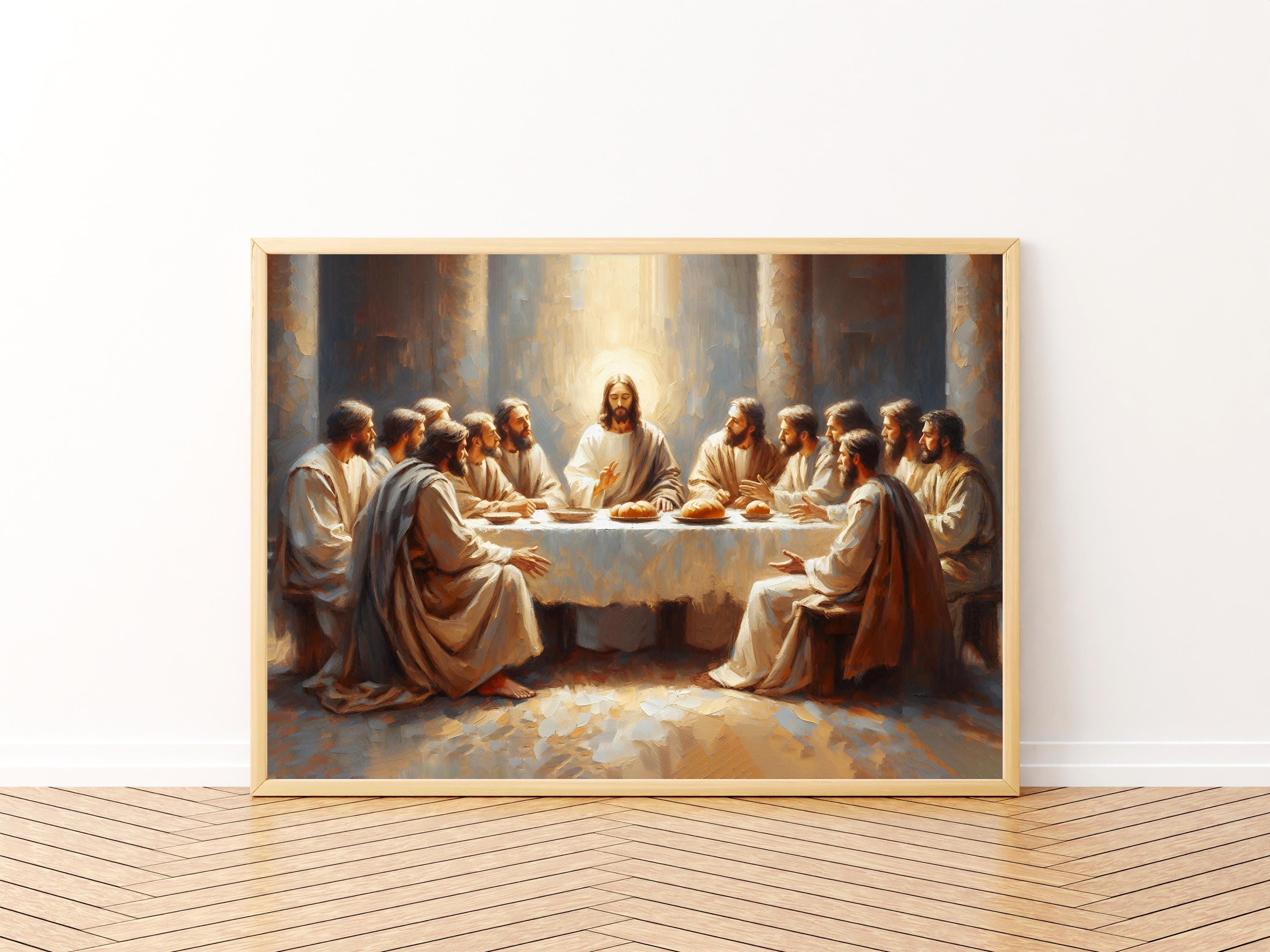 The Last Supper Printable Wall Art, Modern Christian Art, Jesus and ...