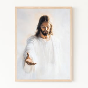 Vieni e seguitami, ritratto di Gesù, opera d'arte cristiana, decorazione murale d'arte cattolica, immagine di Cristo LDS, poster d'arte biblica, arte stampabile di Gesù