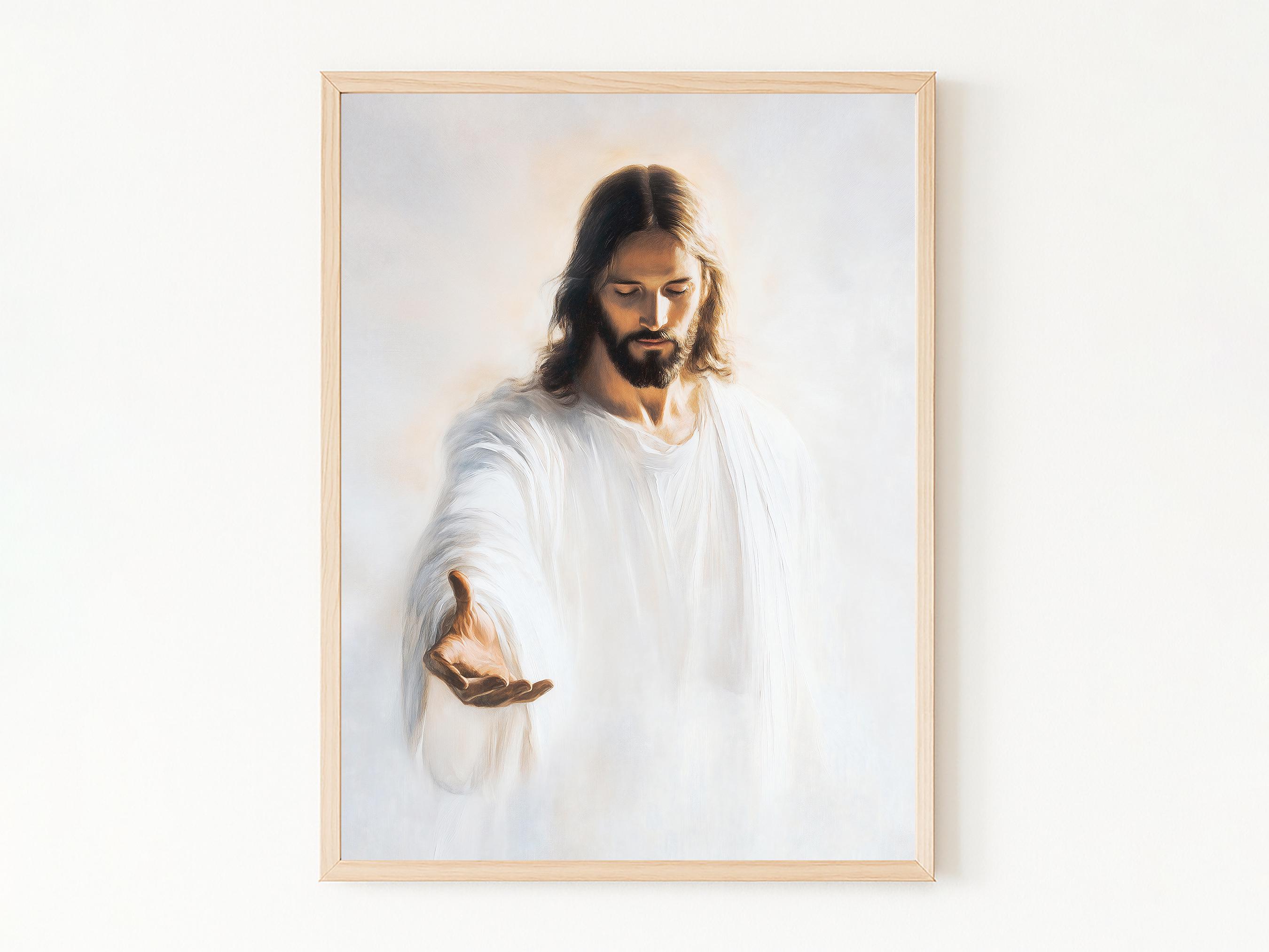 Come Follow Me, Jesus Portrait, Christian Artwork, Catholic Art Wall Decor, Picture of Christ LDS, Bible Art Poster, Jesus Printable art