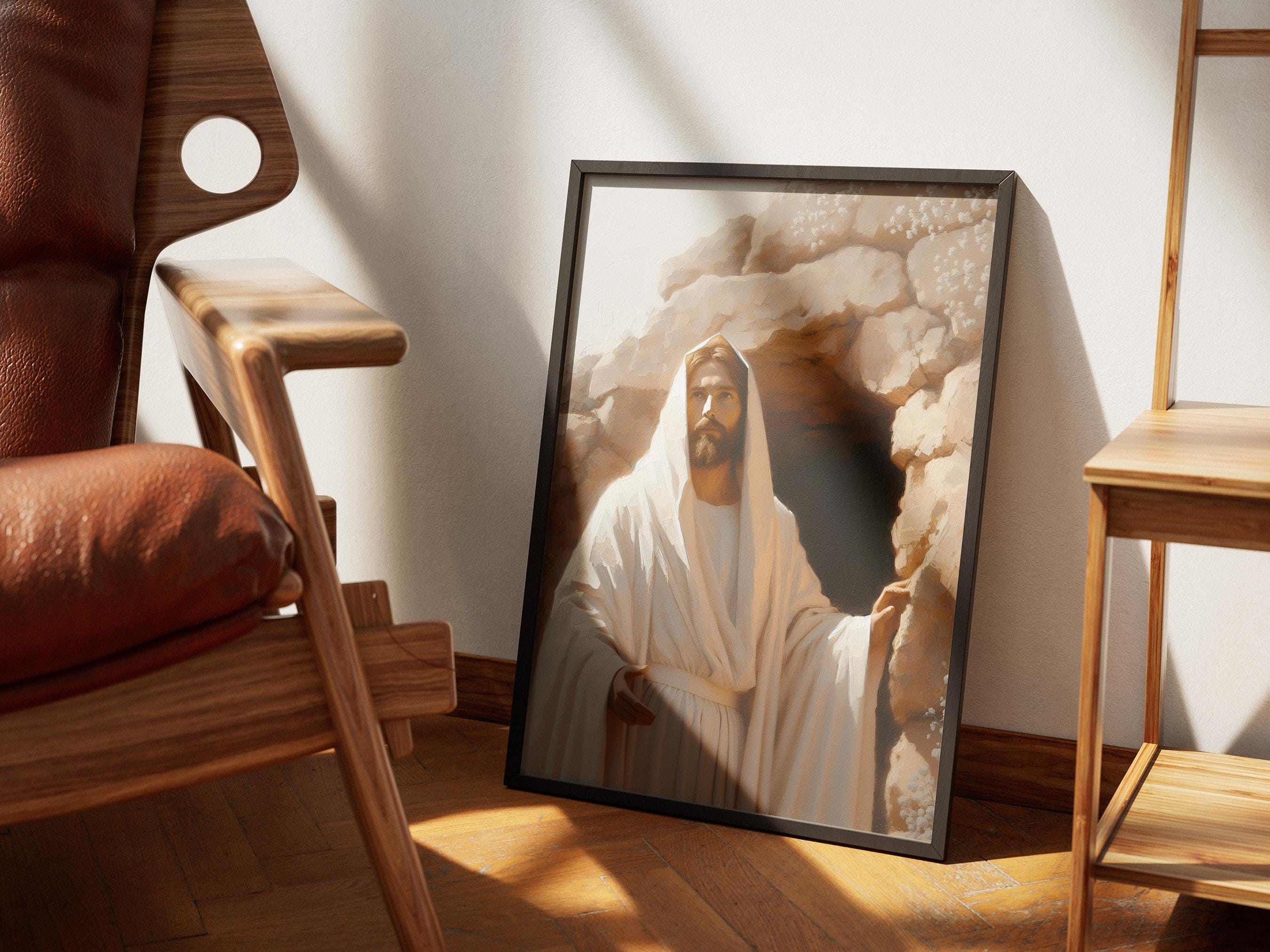 He is Risen Printable, Jesus Resurrection Wall Art, Easter Digital Art ...