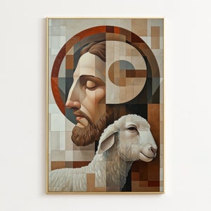 Jesus and the Lamb Print, The Good Shepherd Print, Christian Wall Art, Jesus Painting, Jesus Leaves The 99, Lds Art, Christian Gift