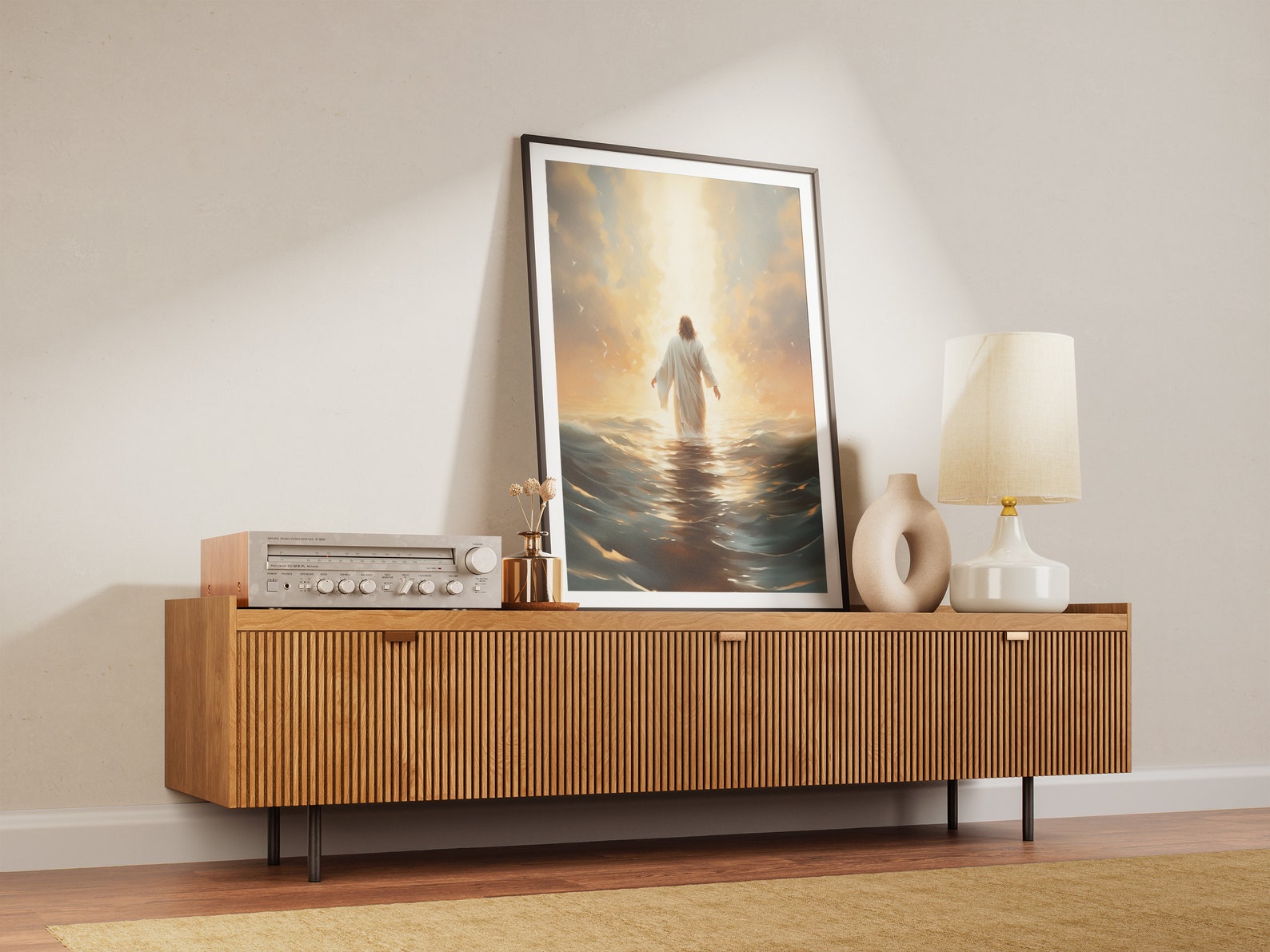 Calm Above Chaos, Jesus Walks on Water Print, Christian Artwork