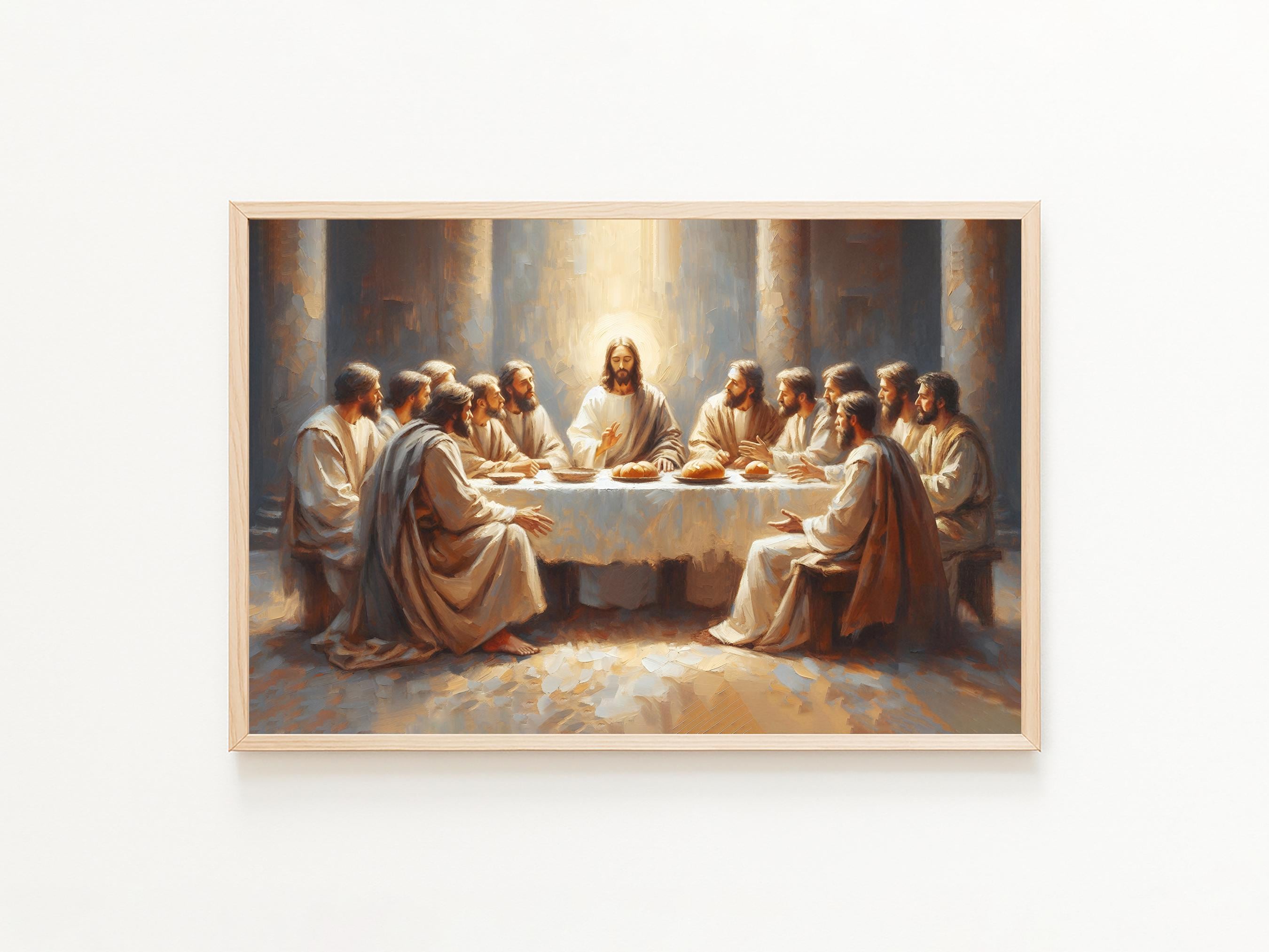 The Last Supper Printable Wall Art, Modern Christian Art, Jesus and ...