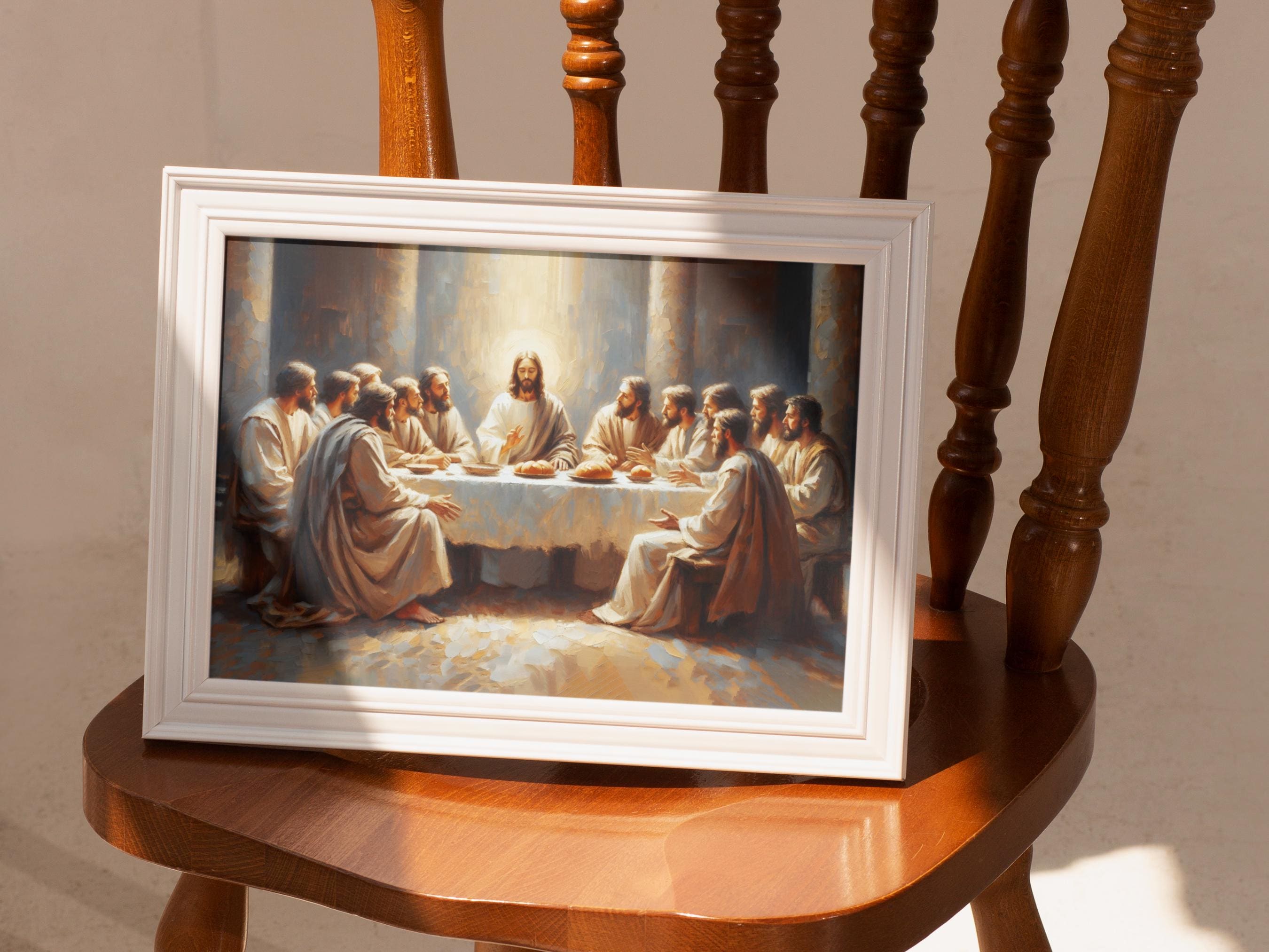 The Last Supper Printable Wall Art, Modern Christian Art, Jesus and ...