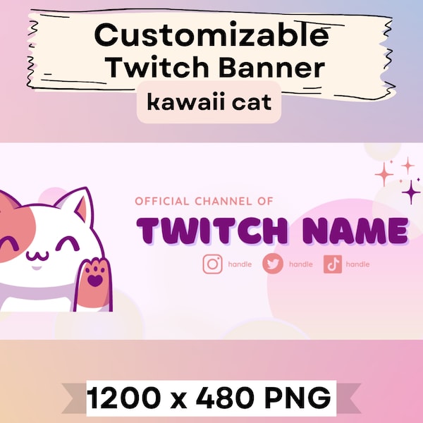 Pink Twitch Banner Etsy