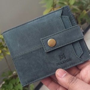 Billetera con bloqueo RFID para hombre, billetera de cuero real 100% personalizada hecha a mano, billetera unisex de diseño especial, regalo para él, regalo del día del padre