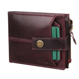 Cartera de cuero real hecha a mano personalizada para mujer Cartera protegida RFID Diseño especial Cartera unisex Regalo para esposa Regalo para marido