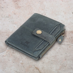 Billetera de cuero hecha a mano personalizada, billetera de cuero protegida RFID para hombres, billetera unisex de diseño especial, regalo para él, regalo del día del padre