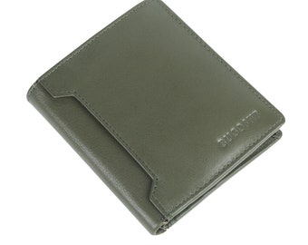 Cartera de cuero hecha a mano para mujer, cartera pequeña para mujer, el mejor monedero de cuero para mujer, cartera delgada con botón magnético, el mejor regalo