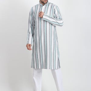DasteKrigar Cotton Kurta Pajama for Men Kurta Pajama Set Handmade Kurta Cotton Stripped Kurta Party Wear Mens Kurta Gift for Men
