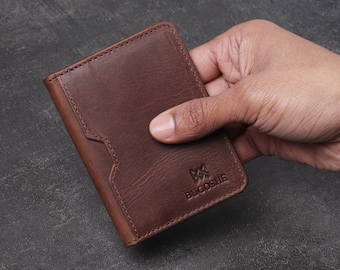 RFID Handmade leather card holder, Lightweight wallet, Card wallet, Slim wallet, Card sleeve, Genuine leather card holder, Father's day gift