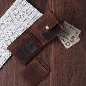 Leather Wallet for Men Personalized Wallet RFID secure 100% Real Leather Wallet for Men Front Pocket Wallet Gift For Him Gift for Husband