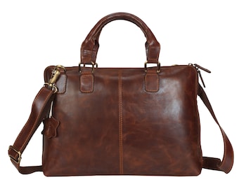 Personalized Handmade Full Grain Leather Shoulder Bag 15” laptop Bag Best Quality Perfect Office Briefcase Leather Laptop Bag Perfect Gift