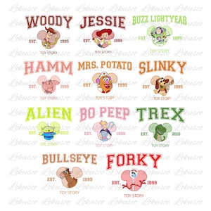 Toy Story PNG Bundle, Toy Story PNG Cartoon Sublimation Cliparts, Toy Story Movie Themed Clip Arts Collection, Toy Story Party PNG