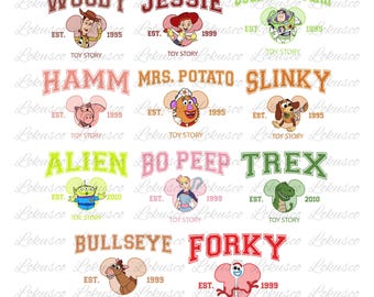 Toy Story PNG Bundle, Toy Story PNG Cartoon Sublimation Cliparts, Toy Story Movie Themed Clip Arts Collection, Toy Story Party PNG