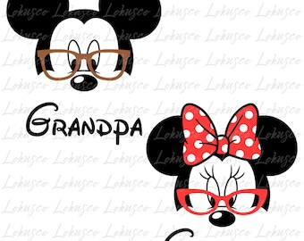 Avós da Disney em PNG, Mickey Vovô em PNG, Minnie Vovó em PNG, Viagem em Família Combinando em PNG, Reino Mágico, Download Digital