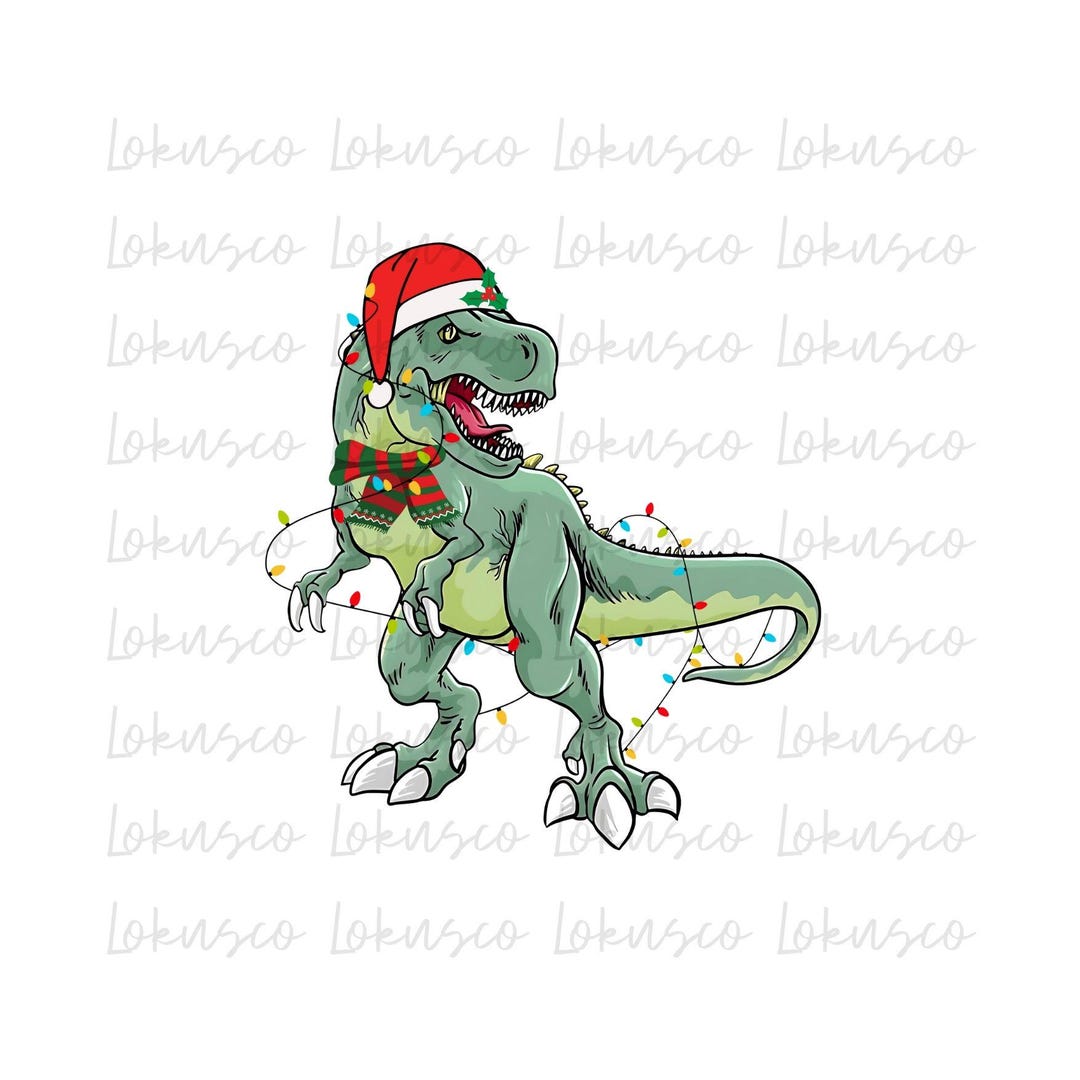 Tarjeta Navidad Clintons - Dino Con Gorro Santa | Have A Roar-some Christmas