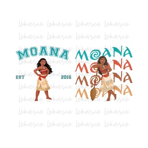 Moana Two-Side Bundle PNG, Moana Shirt Png, Moana Clipart, Retro Moana Png, Moana Png, Princess Png, Instant Download, Digital File