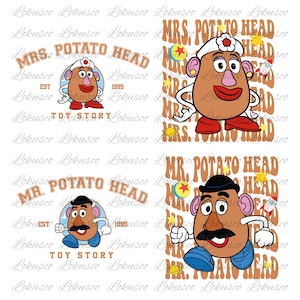 Toy Story Mr. Potato And Mrs. Potato Head Bundle Png, Disney Couple Png, Disney Family Matching Shirts, Family Vacay, Digital Download