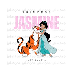 Princess Jasmine With My Bestie Png, Disneyland Girl Vacation Png, Retro Disney Sublimation, Bestie Trip, Digital Download