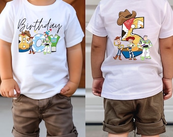 Bundle Benutzerdefinierte Alter Geburtstag Boy / Girl Toy Story Design PNG, benutzerdefinierte Geburtstag Toy Story Png, Geburtstag passendes T-Shirt, PNG Instant Download