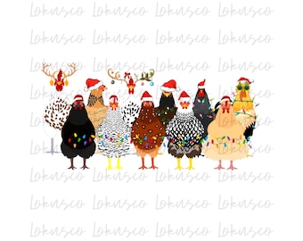 Vrolijk kerstfeest png, kerstkip png, grappige kerst png, kerst westerse png, kip png, kerstboerderij, instant download
