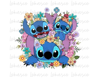 Blumenstich PNG, Stich Blume PNG, Süßer Stich Png, Sommer Vibes Png, Stich Clipart Png, digitaler Download