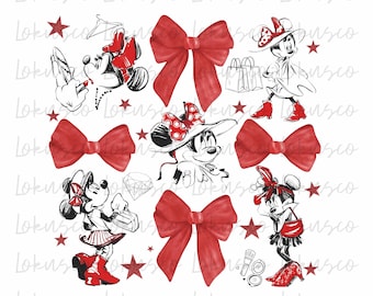 Lazo de Minnie (Png), Lazo Rojo Coquette (Png), Disneyworld para Mujer (Png), Diseño de Sublimación (Png), Disneyland (Png), Regalo para Ella, Descarga Digital
