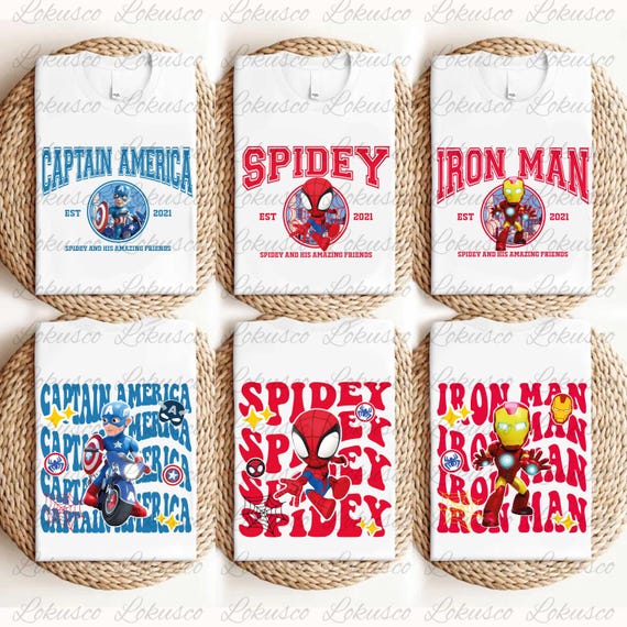 Spidey And His Amazing Friends Bundle PNG, Spider Png, Avengers Family Matching Png, Spiderman Png, Avengers Superhero, Captain America Png