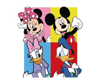 Mickey y amigos, Mickey png, Disney world, imagen png impresión de sublimación de archivos digitales, Minnie, margarita, pato donald