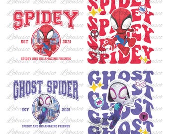 Spidey And His Amazing Friends PNG Bundle, Matching Couple Png, Avengers Matching Png, Spiderman Ghost Spider Png, Instant Download
