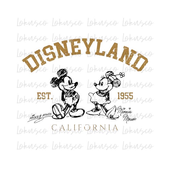 Mickey and Minnie Disneyland Est Png, Disney Sublimation Design, Magical Kingdom Png, Disneyland Vacation, Instant Download