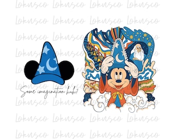 Camiseta Disney Fantasia de dos caras, Fantasia Sorcerer (PNG), Mickey Stay Magical (PNG), Disney Hollywood Studios, Viaje a Disneyland, Descarga digital