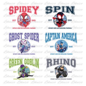 Spidey And His Amazing Friends 13 Bundle Png, Avengers Characters Png, Spiderman Family Matching Png, Avengers Superhero, Digital Download