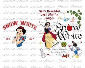 Two-Sided Snow White Png, Seven Dwarfs Png, Snow White Svg, Snow White Png, Princess Clipart, Magical Kingdom Png, Digital Download
