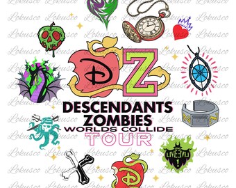 Descendants Zombies Worlds Collide Tour PNG, Zombies 4 Dawn Of The Vampires Png, Summer Music Festival Family Matching Png, Digital Download
